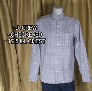 *SOLD* J. Crew Light Blue Checkered Button Down. Size Medium.